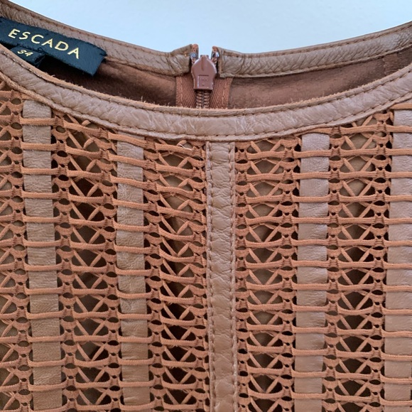 Escada Soft Luxurious Leather Weave Blouse - Picture 5 of 15